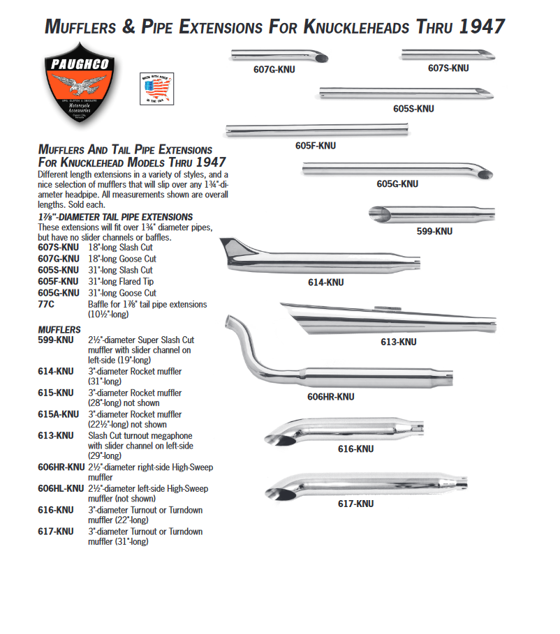 Knucklehead Muffler & Pipes Extension