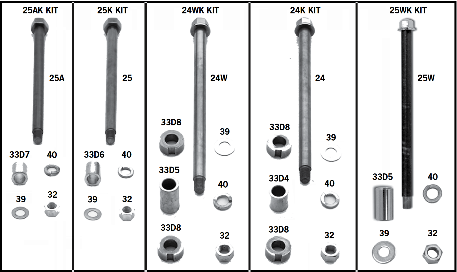 Rear Axle Kits And Components For Paughco and HD Swingarms