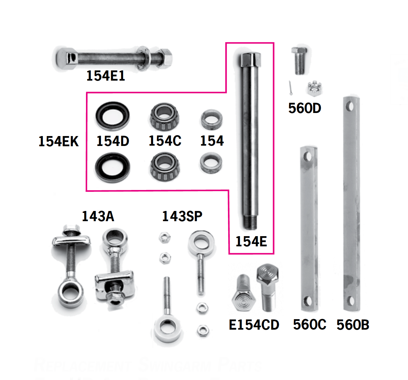 Replacement Swingarm Parts For Harley & Paughco Frames