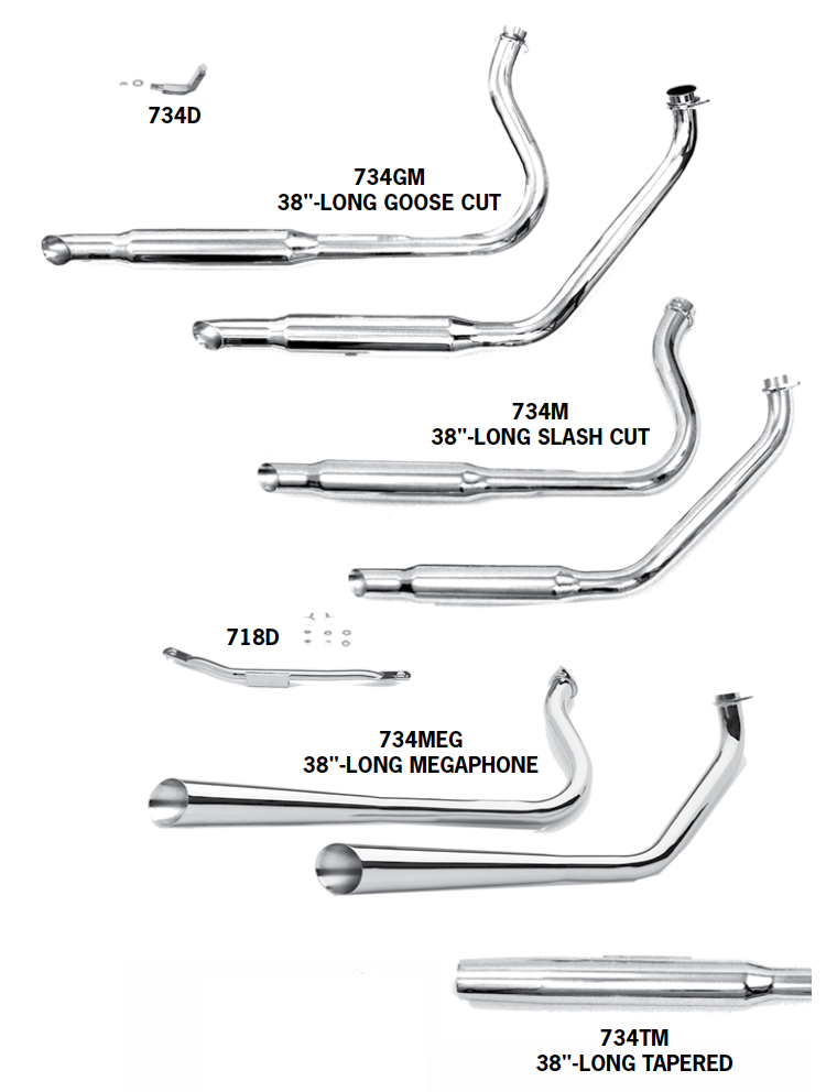 Staggered Duals For 1970 - 1984 4-Speed FL Models With Kick Or Electric Start