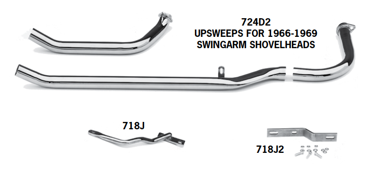 Shovelhead Upsweeps For 1966 - 1984 Swingarm Frames