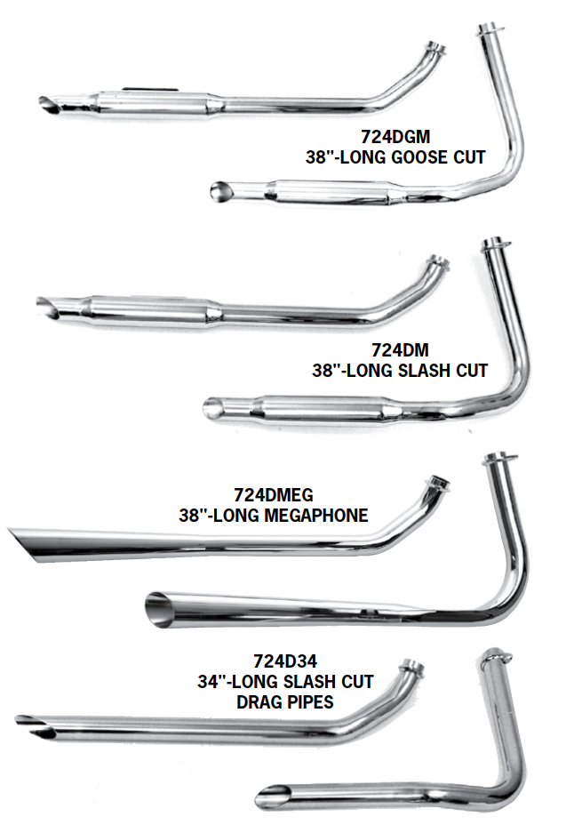 Shovelhead Shotgun Exhaust Systems For 1966 - 1969 Rigid Frames