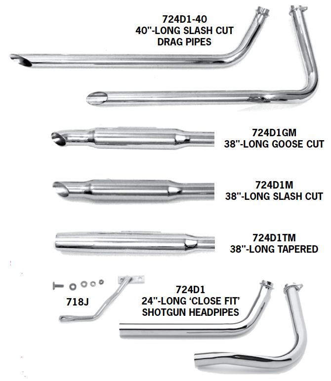 Shovelhead Shotgun Exhaust Systems For 1966 - 1969 Swingarm Frames