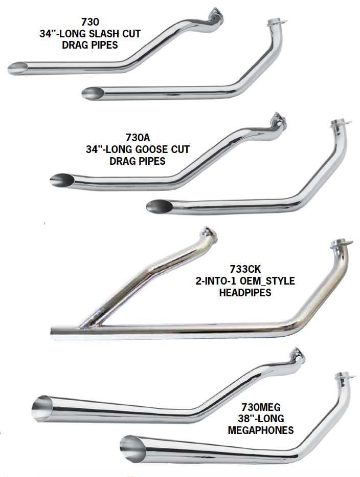 FX Model Shovelhead Over The Transmission Exhaust Systems For 1971-1984 Swingarm Frames