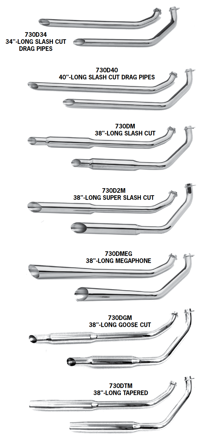 Shovelhead Shotgun Exhaust Systems For 1970 - 1984 Engines In Rigid Frames