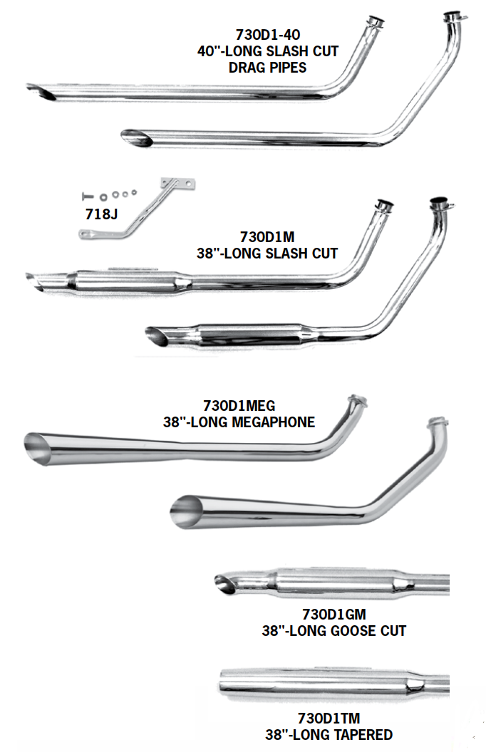 Shovelhead Shotgun Exhaust Systems For 1970 - 1984 Engines In Swingarm Frames