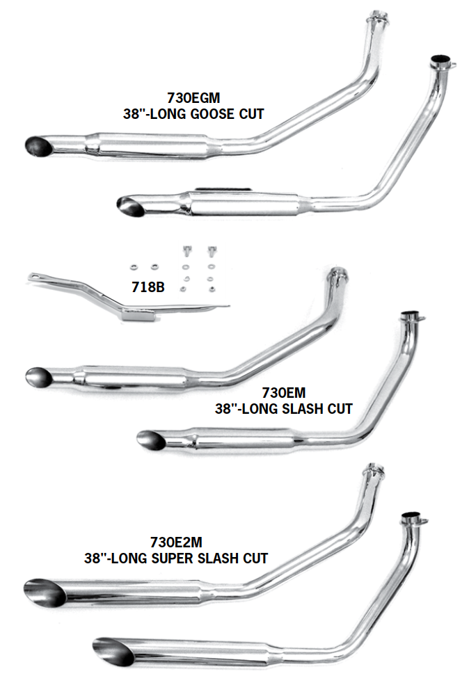 FX Model Shovelhead Staggered Dual Exhaust Systems For Swingarm Frames